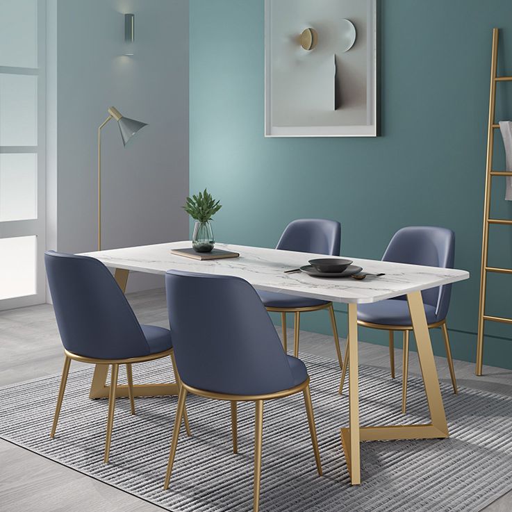 Nordic Glam Style 1/4/5 Pieces Dining Sintered Stone Dining Table Set with Metal Legs Clearhalo 'Dining Room Sets' 'Dining Tables & Seating' 'dining_room_set' 'furn' 'furn_dining_room_set' 'Furniture' 'furniture_dining_room_set' 'Kitchen & Dining Furniture' 'kitchen&dining_furn' 'kitchen' 1200x1200_a4409f4d-a70e-4c54-a00a-f98daa4e711a