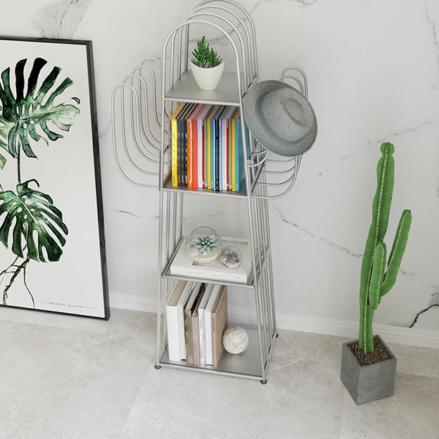 Modern Standard Bookshelf Closed Back Metal Bookcase for Home