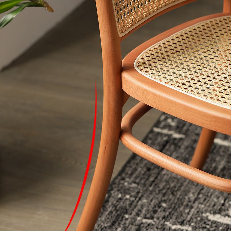 Silla lateral de patio moderna de madera silla lateral de comedor de espalda abierta para casa