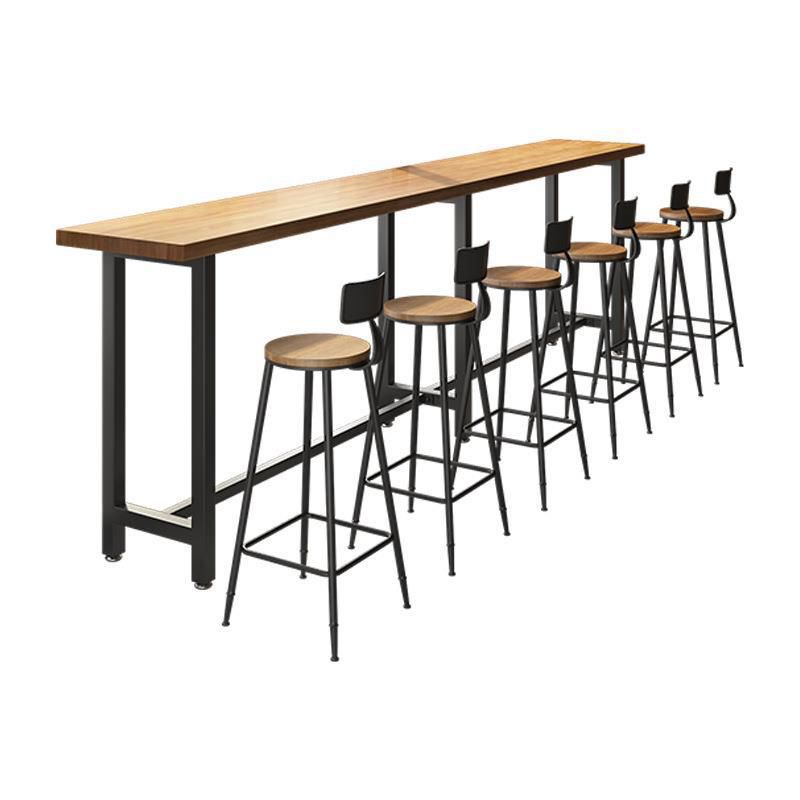 Industrial Style Bar Set 1/7 Pieces Solid Wood Rectangle Pub Dining Set Clearhalo 'Bar Furniture' 'furn' 'furn_home_bar_bar_sets' 'Furniture' 'Home Bars & Bar Sets' 'home_bar_bar_sets' 'Kitchen & Dining Furniture' 1200x1200_a441e800-e3c3-49af-b78f-741cf540c88c