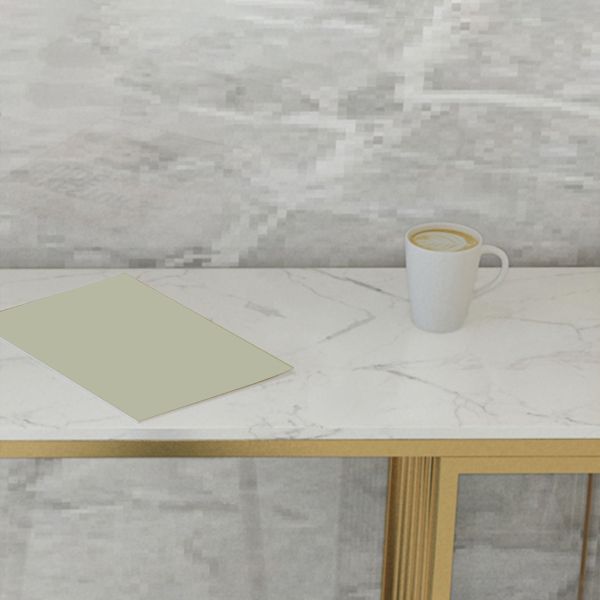 1/3 pièces Glam Iron Bistro Ensemble rectangle White Faux Marble Bar Table Tablet avec étagère