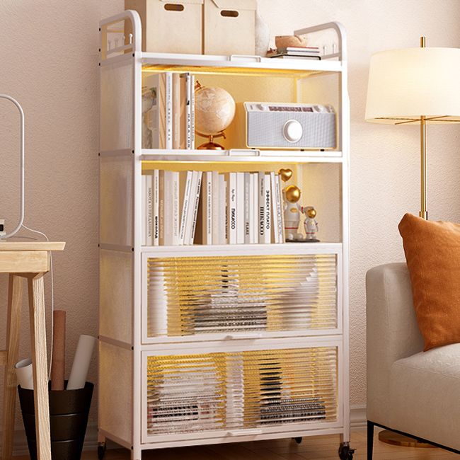 Modern Style Bookshelf Metal Closed Back Bookcase with Door for Office Clearhalo 'Bookcases' 'furn' 'furn_bookcases' 'Furniture' 'Office Furniture' 1200x1200_a44692e6-bdd5-46b0-a1c8-6f49ae510496