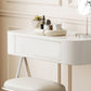 Mirrored Engineered Wood Makeup Dressing Table with Padded Stool