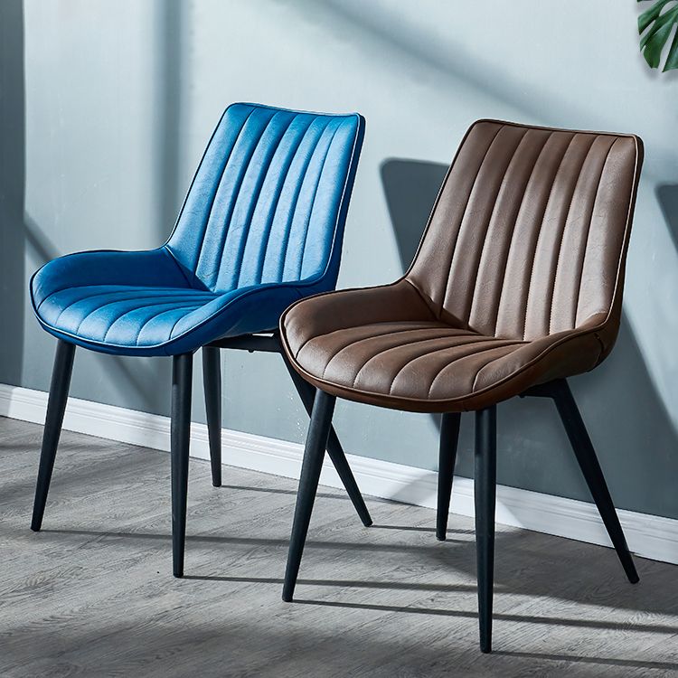 Indoor Scandinavian Side Chair Metal Upholstered Solid Back Dining Room Chair Clearhalo ' kitchen&dining_furn' 'Dining Chairs' 'Dining Tables & Seating' 'dining_chair' 'furn' 'furn_dining_chair' 'Furniture' 'furniture_dining_chair' 'Kitchen & Dining Furniture' 'kitchen' 1200x1200_a447efa7-ce6d-4006-94aa-753c0c789423