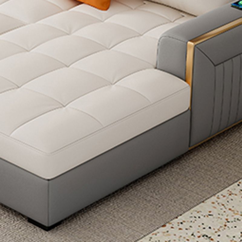 Stain Resistant Sofa Bed USB Charging Convertible Sectional with Storage Clearhalo 'furn' 'furn_sectionals' 'Furniture' 'Living Room Furniture' 'Sectionals' 1200x1200_a44846c0-fe34-4bc8-b453-3e1eafa753fd