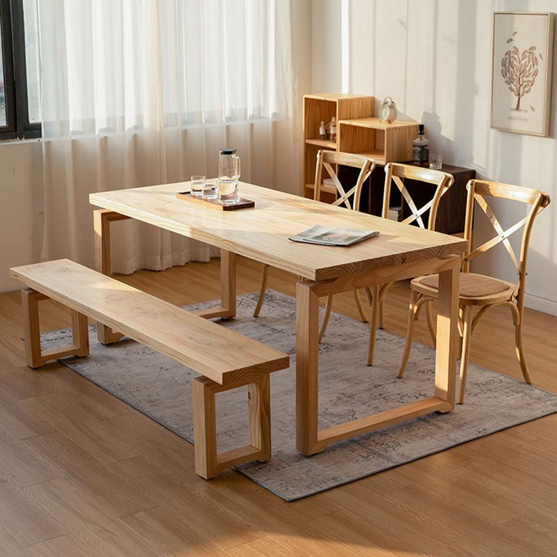 Pine Wood Dining Table in Nature Modern Table with Double Pedestal for Restaurant Clearhalo ' dining_table' 'Dining Tables & Seating' 'Dining Tables' 'furn' 'furn_dining_table' 'Furniture' 'furniture_dining_table' 'Kitchen & Dining Furniture' 'kitchen&dining_furn' 'kitchen' 'kitchen_dining_table' 1200x1200_a44a22ee-28cf-4eba-9a2a-9f33e39b99f0