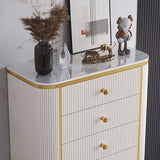 Glam Bedroom Chest Stone 16"Wide Storage Chest with Metal Legs