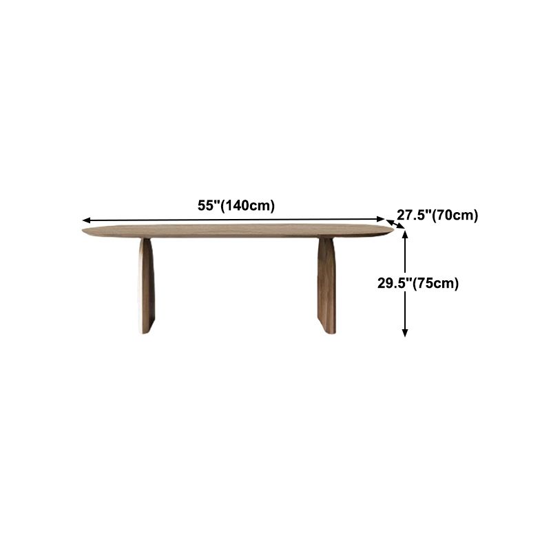 Pine Wood Top Dining Table Modern Oval Table with Sled Base in Brown Clearhalo 'Dining Tables & Seating' 'Dining Tables' 'dining_table' 'furn' 'furn_dining_table' 'Furniture' 'furniture_dining_table' 'Kitchen & Dining Furniture' 'kitchen' 'kitchen_dining_table' 1200x1200_a44a700b-fa91-4165-af5f-346805ed9ab1