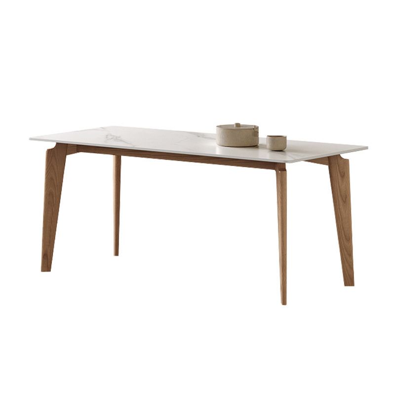Modern Rectangle Dining Table Sintered Stone Table with Wooden Legs for Home Use Clearhalo 'Dining Tables & Seating' 'Dining Tables' 'dining_table' 'furn' 'furn_dining_table' 'Furniture' 'Kitchen & Dining Furniture' 1200x1200_a44abf81-52d3-4ec1-af86-dc24efd0e9c2