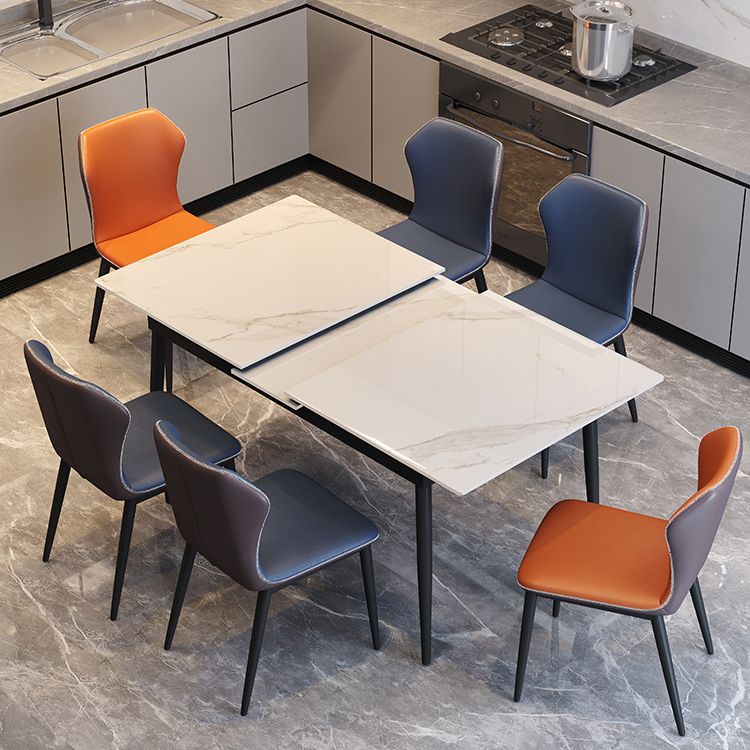 Modern 1/4/5/7 Pieces Dinette Set with White Sintered Stone Scalable Dining Table Set Clearhalo 'Dining Room Sets' 'Dining Tables & Seating' 'dining_room_set' 'furn' 'furn_dining_room_set' 'Furniture' 'furniture_dining_room_set' 'Kitchen & Dining Furniture' 1200x1200_a44ae61b-ba7b-4d45-9f8c-3e22017b7234