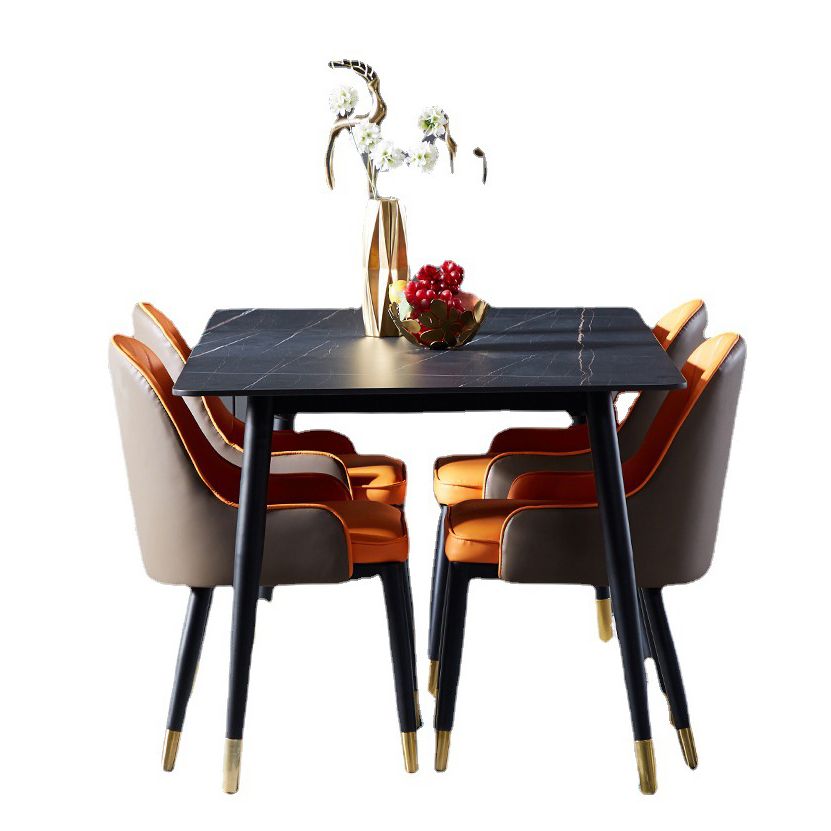 Modern Sintered Stone Dining Room Set Standard Height with Rectangle Top and Gold Legs Dining Set Clearhalo 'Dining Room Sets' 'Dining Tables & Seating' 'dining_room_set' 'Furniture' 'furniture_dining_room_set' 'Kitchen & Dining Furniture' 'kitchen&dining_furn' 'kitchen' 1200x1200_a44c414f-2590-43e5-881b-a738cd3e2731