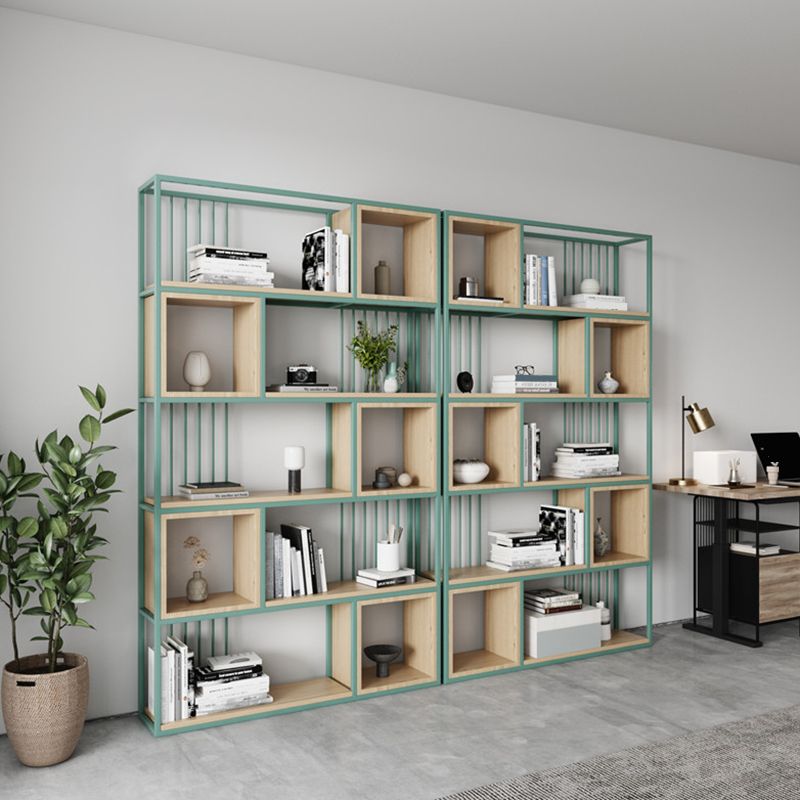 Modern Living Room Etagere Bookshelf Metal Frame Solid Wood Shelf Bookcase Clearhalo 'Bookcases' 'furn' 'furn_bookcases' 'Furniture' 'furniture_bookcases' 'Office Furniture' 1200x1200_a44c72af-56b6-4a15-a8c2-19e533c83c75