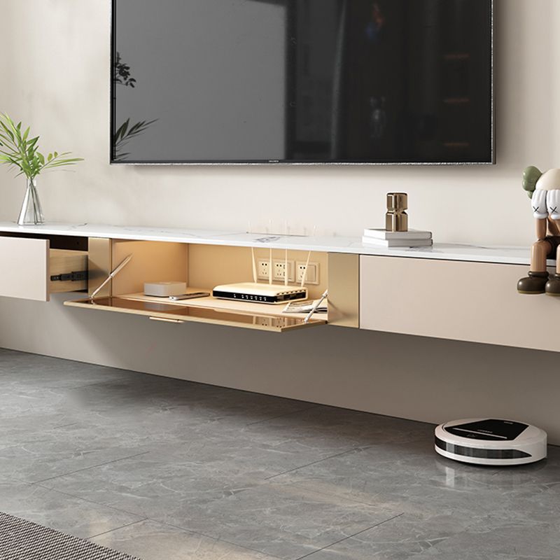 Glam Stone – console TV, meuble TV mural avec rangement pour le salon