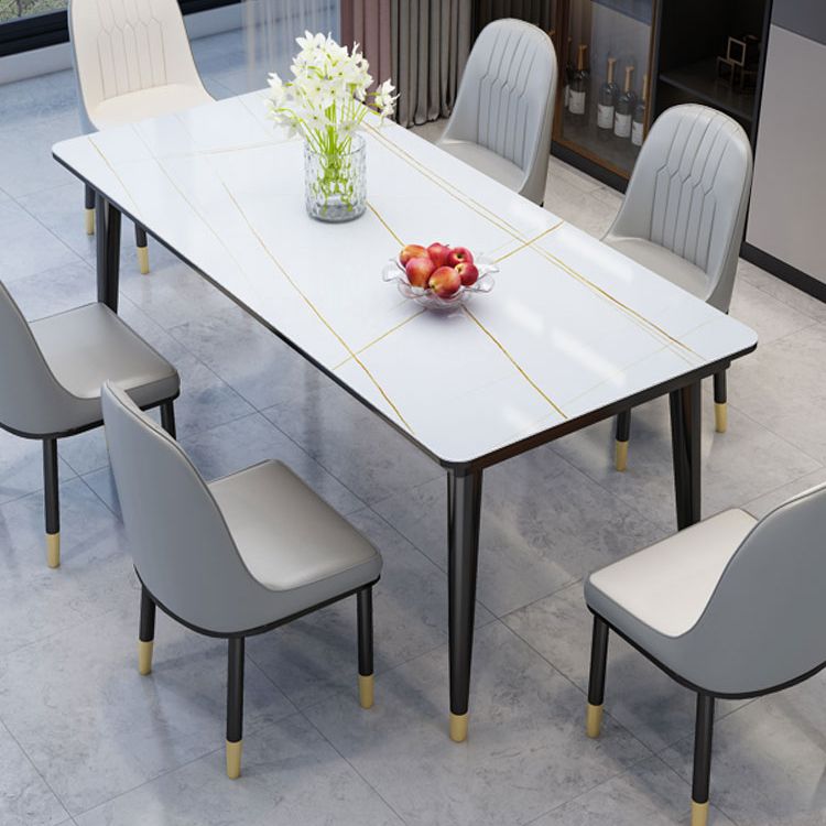 Simple Rectangle Shape Kitchen Dining Table Sintered Stone Dining Table with 4 Legs Base Clearhalo ' dining_table' 'Dining Tables & Seating' 'Dining Tables' 'furn' 'furn_dining_table' 'Furniture' 'furniture_dining_table' 'Kitchen & Dining Furniture' 'kitchen&dining_furn' 'kitchen' 'kitchen_dining_table' 1200x1200_a44f6e25-9dfa-481b-94cf-284bb994be0d