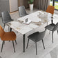 Rectangle 4 Legs Kitchen Table Industrial Sintered Stone Dining Desk