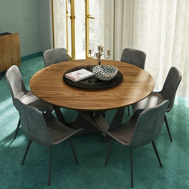 Contemporary Style Table Solid Wood Dining Table Round Shape Excluding Turntable Clearhalo ' dining_table' 'Dining Tables & Seating' 'Dining Tables' 'furn' 'furn_dining_table' 'Furniture' 'furniture_dining_table' 'Kitchen & Dining Furniture' 'kitchen&dining_furn' 'kitchen' 'kitchen_dining_table' 1200x1200_a4544630-c6b5-431c-b503-b682e38a22f3
