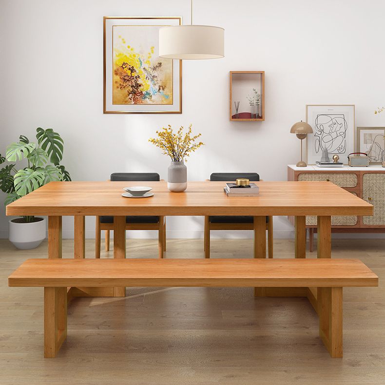Pine Wood Dining Table Contemporary Table with Double Pedestal Base Clearhalo 'Dining Tables & Seating' 'Dining Tables' 'dining_table' 'furn' 'furn_dining_table' 'Furniture' 'Kitchen & Dining Furniture' 1200x1200_a45513af-c7d7-496d-8f5c-7802ad18ebbe