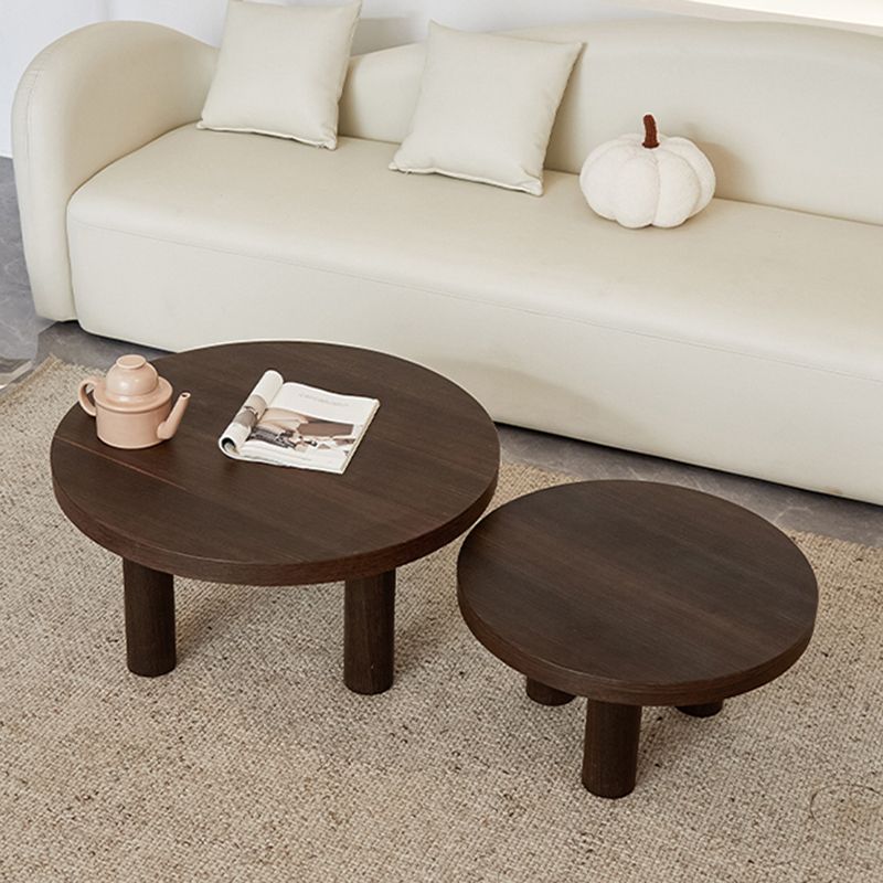 Scandinavian 3 Legs Coffee Table Round Wooden Coffee Table Set for Home Clearhalo 'Coffee & Accent Tables' 'Coffee Tables' 'coffee_tables' 'furn' 'furn_coffee_tables' 'Furniture' 'Living Room Furniture' 1200x1200_a4567868-415e-4331-baee-f7cb97cae3eb