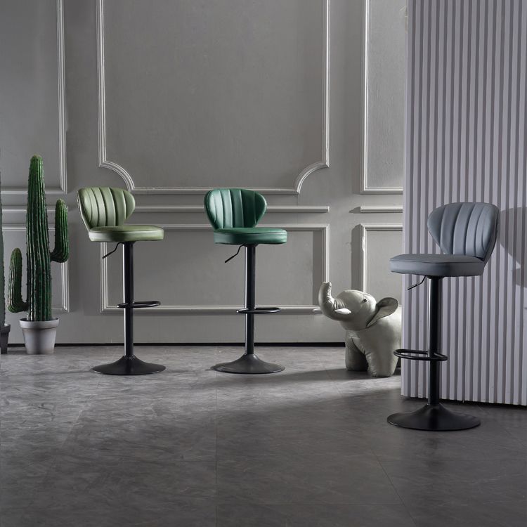 Contemporary Bar-stool Liftable Leather Counter Bar Stool with Metal Legs Clearhalo 'Bar Furniture' 'Bar Stools' 'bar_stools' 'Furniture' 'furniture_bar_stools' 'Kitchen & Dining Furniture' 1200x1200_a456d96f-4729-488d-8481-f97f405a57d6