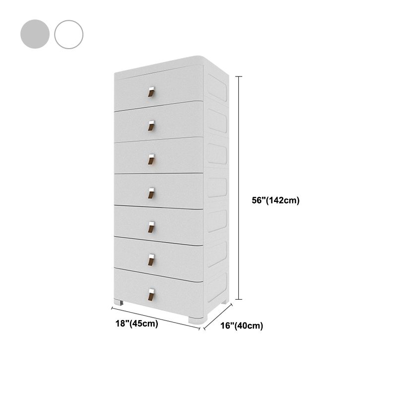 Contemporary Grey / White Chest Plastic Chest with Drawers for Bedroom Clearhalo 'Bedroom Furniture' 'Dressers & Chests' 'dressers_chests' 'furn' 'furn_dressers_chests' 'Furniture' 1200x1200_a4570609-56e4-4cb7-9360-22db6d2a1374