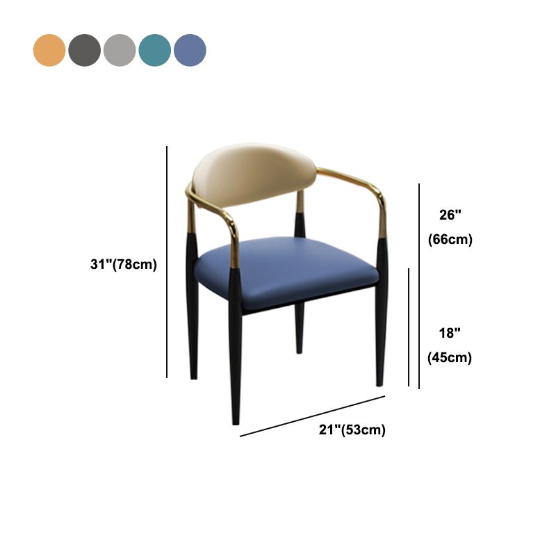 Contemporary Arm Leather Dining Chairs Open Back Dining Side Chair Clearhalo 'Dining Chairs' 'Dining Tables & Seating' 'dining_chair' 'furn' 'furn_dining_chair' 'Furniture' 'Kitchen & Dining Furniture' 1200x1200_a4575fbe-629b-46f3-bb58-ca5aeadd965a