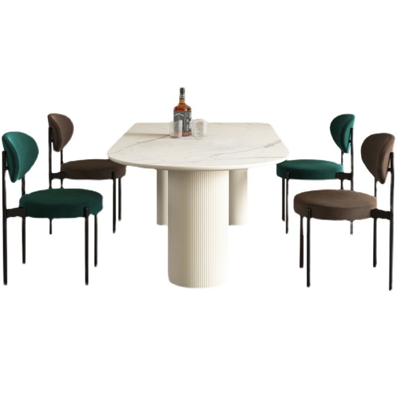 Free Form White Top Dining Table Minimalist Sintered Stone Table with 3 Legs Clearhalo ' dining_table' 'Dining Tables & Seating' 'Dining Tables' 'furn' 'furn_dining_table' 'Furniture' 'furniture_dining_table' 'Kitchen & Dining Furniture' 'kitchen&dining_furn' 'kitchen' 'kitchen_dining_table' 1200x1200_a457e039-34c6-4a36-812a-30d3c172fafc