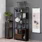 Espresso Shelf Bookcase with Doors Open Back Bookshelf for Office