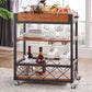 Rolling Industrial Kitchen Trolley Wooden Kitchen Trolley for Restaurant Clearhalo 'furn' 'furn_kitchen_islands_carts' 'Furniture' 'Kitchen & Dining Furniture' 'Kitchen Islands & Carts' 'kitchen_islands_carts' 1200x1200_a4591e43-a8ea-4e0c-add2-3d06ba267b0c