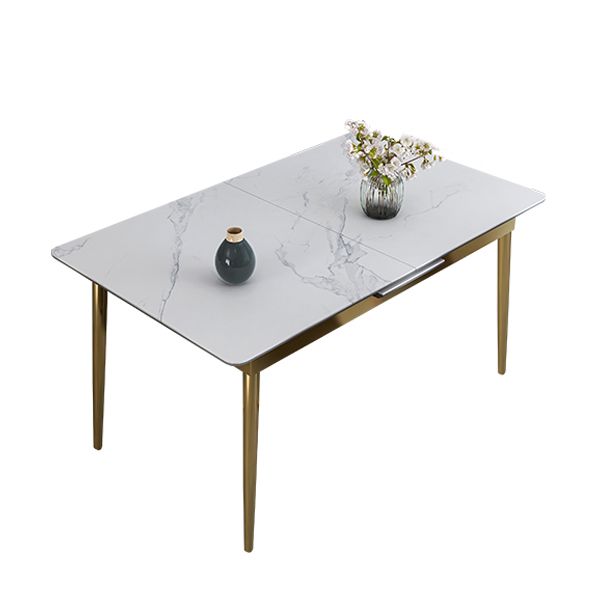 1/4/7 Pieces Stainless Steel Dining Table Set with Stone Top Glam Scalable Dinette Set Clearhalo 'Dining Room Sets' 'Dining Tables & Seating' 'dining_room_set' 'furn' 'furn_dining_room_set' 'Furniture' 'furniture_dining_room_set' 'Kitchen & Dining Furniture' 'kitchen&dining_furn' 'kitchen' 1200x1200_a459c08f-e625-4a9e-b0f6-e3bb717ca337