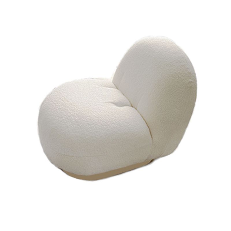 Beige Recessed Arm Curved Sofa Wool Contemporary Sofa for Apartment