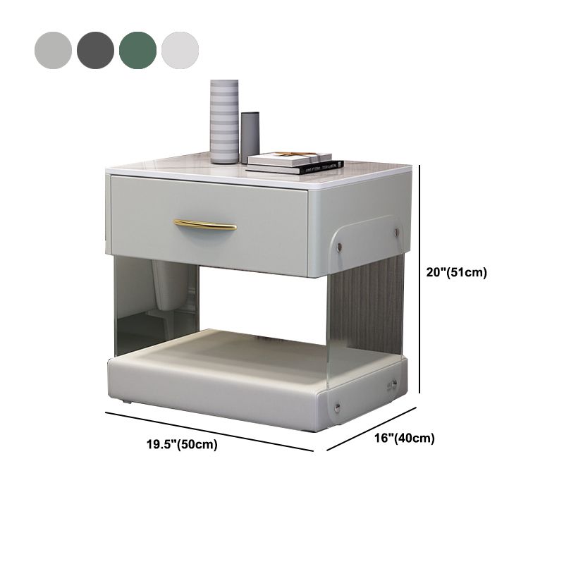 Armoire de chevet de lit moderne en bois massif avec tiroir