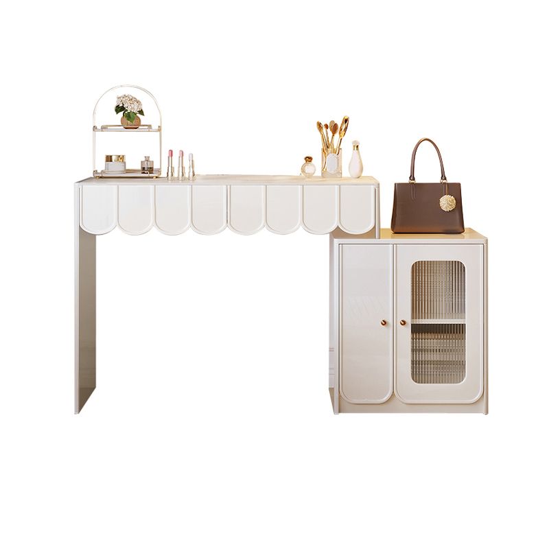 White Makeup Vanity Desk Modern Vanity Tables with Drawer, 29.52" High Clearhalo 'Bedroom Furniture' 'furn' 'furn_makeup_vanities' 'Furniture' 'Makeup Vanities' 'makeup_vanities' 1200x1200_a45aca0c-d49d-40c5-a31b-a5b2ac3242bc