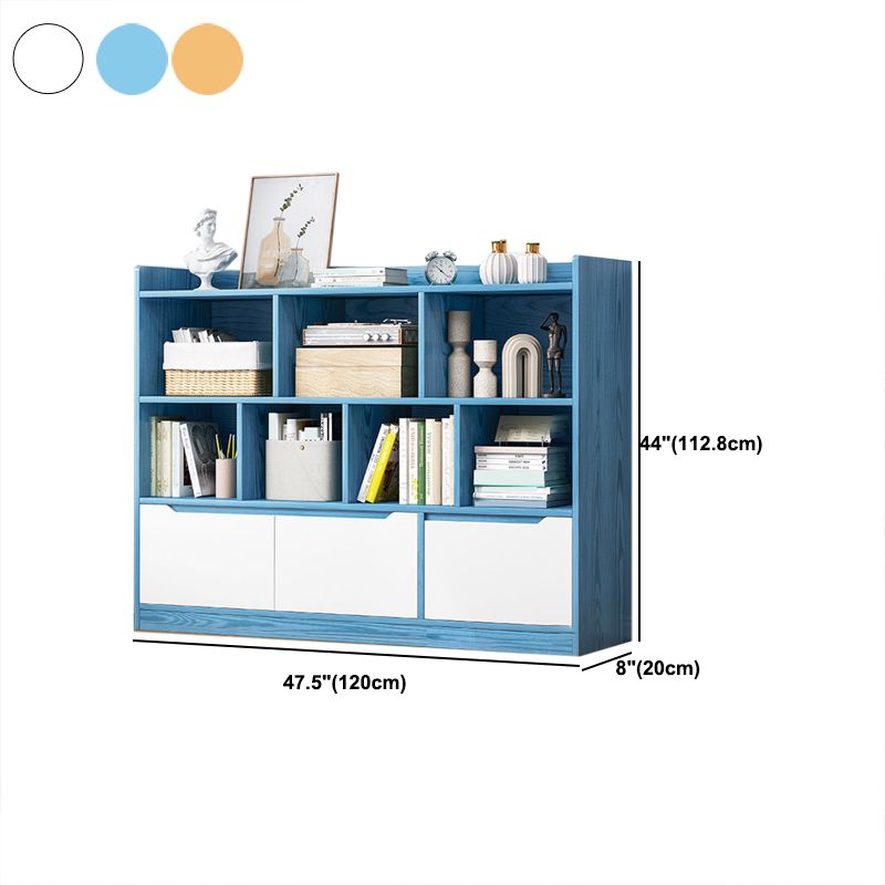 44,4 "H moderno libreria moderna legno geometrico finitura chiusa con cassetti con cassetti