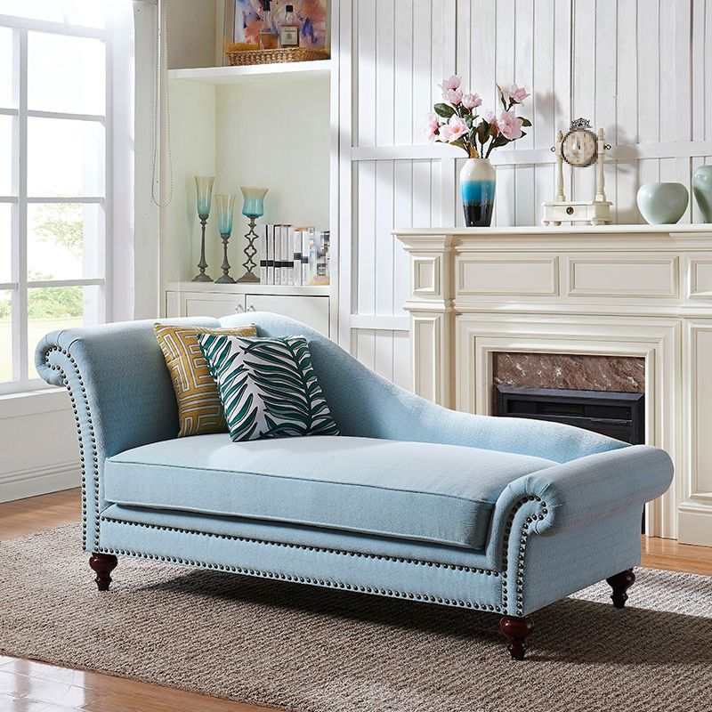 Traditional One Armed Fabric Accent Chair Rolled Arms Chaise Clearhalo 'Chairs & Seating' 'Chaise Lounge' 'chaise_lounge' 'furn' 'furn_chaise_lounge' 'Furniture' 'Living Room Furniture' 1200x1200_a45d5596-a4ae-475e-95ea-1c7132c11d19