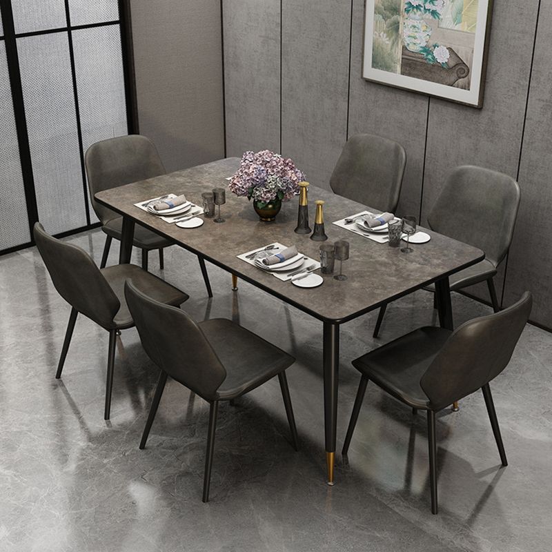 Metal Industrial Rectangle Table Sintered Stone Table for Kitchen and Dining Room Clearhalo ' dining_table' 'Dining Tables & Seating' 'Dining Tables' 'furn' 'furn_dining_table' 'Furniture' 'furniture_dining_table' 'Kitchen & Dining Furniture' 'kitchen&dining_furn' 'kitchen' 'kitchen_dining_table' 1200x1200_a45d9335-ecdc-4141-90b7-d38e07616a62