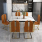 Traditional Luxury Dining Table Sintered Stone White Dining Table with Gold Frame Clearhalo 'Dining Tables & Seating' 'Dining Tables' 'dining_table' 'furn' 'furn_dining_table' 'Furniture' 'furniture_dining_table' 'Kitchen & Dining Furniture' 'kitchen' 'kitchen_dining_table' 1200x1200_a45dd096-b50d-4f52-ba8c-e9a55f87e384