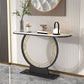 Glam Half Moon Accent Table Iron Console Sofa Table for Hall