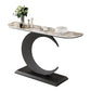 Console a mezza luna di pietra tavolo 1 scaffale 31,5 "tavolo di estremità alto con base astratta