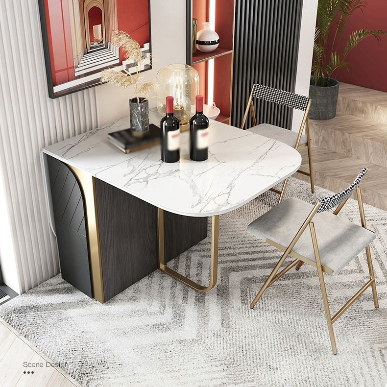Modern 1/2/3/5 Pieces Foldable Dining Table Set with Sintered Stone Rectangle Dinette Set Clearhalo 'Dining Room Sets' 'Dining Tables & Seating' 'dining_room_set' 'furn' 'furn_dining_room_set' 'Furniture' 'furniture_dining_room_set' 'Kitchen & Dining Furniture' 'kitchen&dining_furn' 'kitchen' 1200x1200_a46130e6-77db-4ff7-8b0d-a0518391ae4d