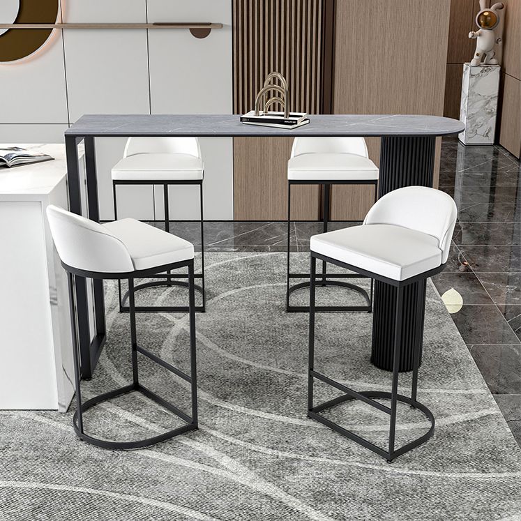 Nordic Rectangle Bar Counter Table Sintered Stone Dining Table for Kitchen with Metal Legs Clearhalo 'Bar Furniture' 'Bar Tables' 'bar_tables' 'Furniture' 'furniture_bar_tables' 'Kitchen & Dining Furniture' 1200x1200_a461c465-889c-4c35-bed5-8d62c2fbf43d