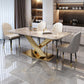 Sintered Stone Modern Dining Room Set with Rectangle Table and Metal Base Dining Set Clearhalo 'Dining Room Sets' 'Dining Tables & Seating' 'dining_room_set' 'furn' 'furn_dining_room_set' 'Furniture' 'furniture_dining_room_set' 'Kitchen & Dining Furniture' 'kitchen&dining_furn' 'kitchen' 1200x1200_a4632fb1-321f-4d92-9ec7-83d5df3b729e