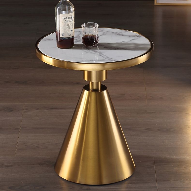 Marble Top Glossy End Table,21.6" Tall Round Pedestal End Table Clearhalo 'Coffee & Accent Tables' 'End & Side Tables' 'end_side_table' 'end_side_tables' 'furn' 'furn_end_side_tables' 'Furniture' 'furniture_end_side_table' 'Living Room Furniture' 1200x1200_a46332fa-7029-4ed4-b595-93f43f1e1e91