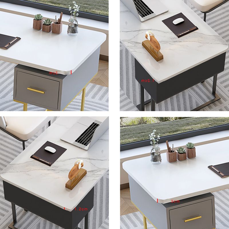 Modern Stone Office Desk Rectangular Shape Task Desk con 1-Drawers para Office