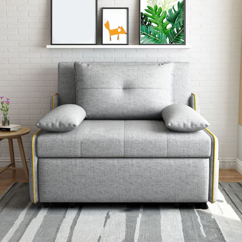 STOCK FUTON in futon e materasso in tessuto moderno grigio con cuscini
