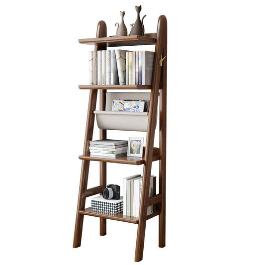 Moderne ladder boekenplank houten open back boekenkast voor studieruimte