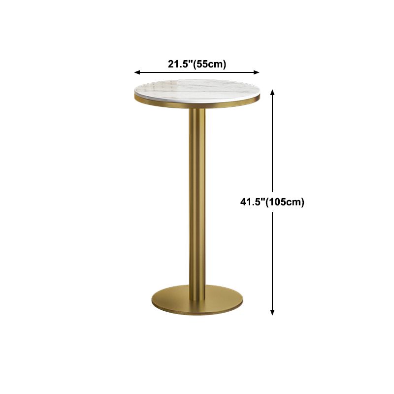 Glam Style Gold Metal Bar Table 21.6" Round Top Marble Indoor Bistro Table Clearhalo 'Bar Furniture' 'Bar Tables' 'bar_tables' 'furn' 'furn_bar_tables' 'Furniture' 'furniture_bar_tables' 'Kitchen & Dining Furniture' 'kitchen&dining_furn' 'kitchen' 1200x1200_a465cf64-dc78-4f99-bdeb-48c7bcbbeaa5