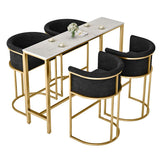 Glam 1/3/5 Pieces Bar Table Set Rectangle Stone Counter Table with High Stools for Kitchen Clearhalo 'Bar Furniture' 'furn' 'furn_home_bar_bar_sets' 'Furniture' 'Home Bars & Bar Sets' 'home_bar_bar_sets' 'Kitchen & Dining Furniture' 1200x1200_a466a0d0-46f6-4d1b-847c-e4ae1b3249f0