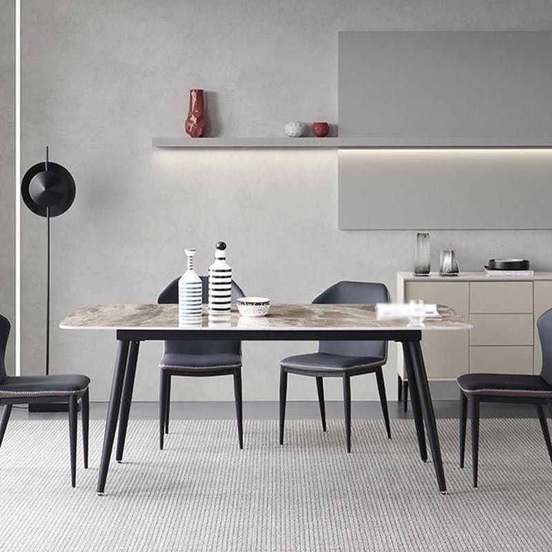 Industrial Stone Rectangle Table Standard Height Dining Table with 4 Legs Clearhalo 'Dining Tables & Seating' 'Dining Tables' 'dining_table' 'furn' 'furn_dining_table' 'Furniture' 'Kitchen & Dining Furniture' 1200x1200_a4672066-2ae0-4707-ae51-9c7149b4c31f
