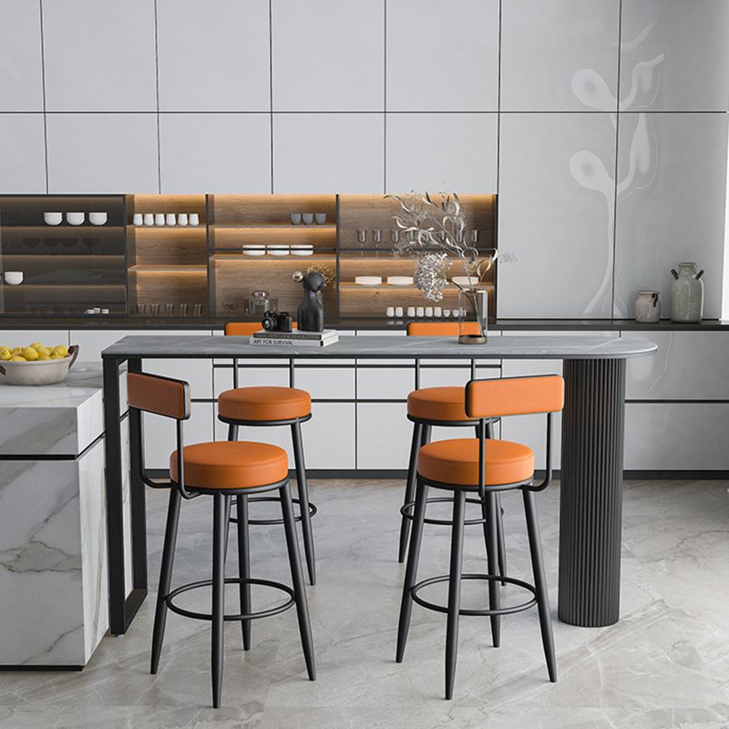 Faux Leather Armless Counter Stool Glam Style Low Back Bar Stool for Indoor Clearhalo 'Bar Furniture' 'Bar Stools' 'bar_stools' 'furn' 'furn_bar_stools' 'Furniture' 'Kitchen & Dining Furniture' 1200x1200_a46742ae-f371-4ea1-99a8-7f0e8e4d044c