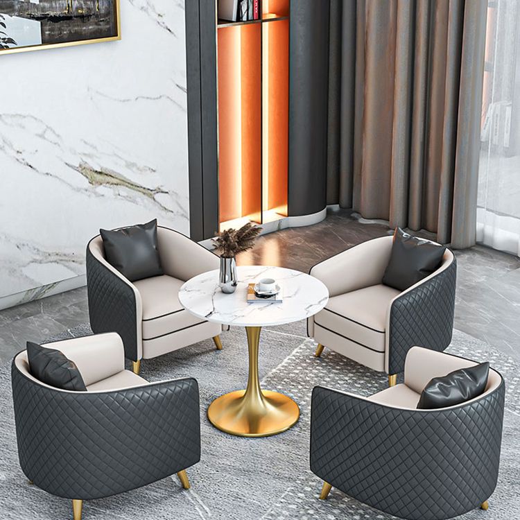 25.59" Wide Faux Leather Sofa Contemporary Standard Sloped Arm Sofa